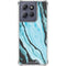 Aqua Blue Marble Ink Moto G Power 5G (2025) Clear Case